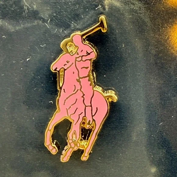 Pink Enamel Horse & Rider Lapel Pin • Gold-Tone Equestrian Gift • New from Macys - Picture 3 of 7